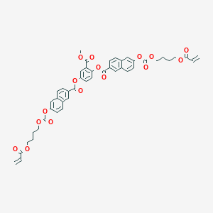 molecular formula C46H40O16 B1506515 2-(Methoxycarbonyl)-1,4-phenylene bis[6-({[4-(acryloyloxy)butoxy]carbonyl}oxy)-2-naphthoate] CAS No. 914918-26-6