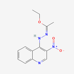 molecular formula C13H14N4O3 B15065157 ethyl (1Z)-N-(3-nitroquinolin-4-yl)ethanehydrazonate 