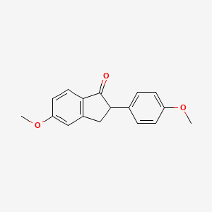 molecular formula C17H16O3 B15065180 5-Methoxy-2-(4-methoxyphenyl)-2,3-dihydro-1H-inden-1-one CAS No. 7478-21-9