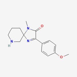 molecular formula C15H19N3O2 B15065190 3-(4-Methoxyphenyl)-1-methyl-1,4,7-triazaspiro[4.5]dec-3-en-2-one 