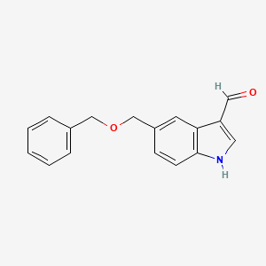 molecular formula C17H15NO2 B15065243 5-Benzyloxymethyl-1H-indole-3-carbaldehyde CAS No. 887575-88-4