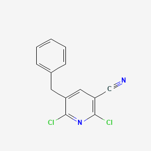 molecular formula C13H8Cl2N2 B15065256 5-Benzyl-2,6-dichloronicotinonitrile 