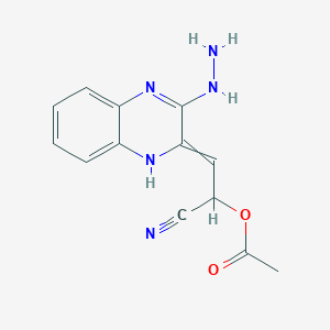 [1-cyano-2-(3-hydrazinyl-1H-quinoxalin-2-ylidene)ethyl] acetate