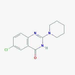 molecular formula C13H14ClN3O B15065275 6-Chloro-2-(piperidin-1-yl)quinazolin-4(1H)-one CAS No. 61741-51-3