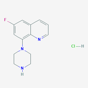 molecular formula C13H15ClFN3 B15065282 6-Fluoro-8-(piperazin-1-yl)quinoline hydrochloride 