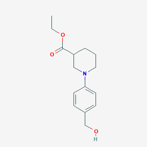 molecular formula C15H21NO3 B15065300 Ethyl 1-(4-(hydroxymethyl)phenyl)piperidine-3-carboxylate CAS No. 889956-15-4