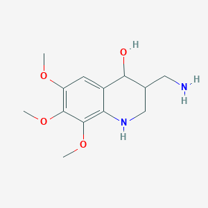 molecular formula C13H20N2O4 B15065304 3-(Aminomethyl)-6,7,8-trimethoxy-1,2,3,4-tetrahydroquinolin-4-ol 