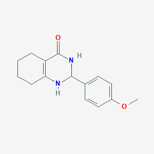 molecular formula C15H18N2O2 B15065345 4(1H)-Quinazolinone, 2,3,5,6,7,8-hexahydro-2-(4-methoxyphenyl)- CAS No. 105550-61-6