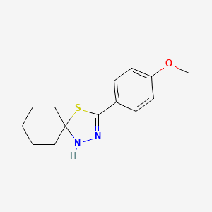 molecular formula C14H18N2OS B15065375 3-(4-Methoxyphenyl)-4-thia-1,2-diazaspiro[4.5]dec-2-ene CAS No. 82243-14-9