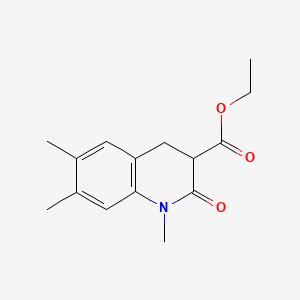 molecular formula C15H19NO3 B15065417 Ethyl 1,6,7-trimethyl-2-oxo-1,2,3,4-tetrahydro-3-quinolinecarboxylate CAS No. 6278-45-1