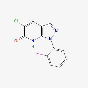 molecular formula C12H7ClFN3O B15065451 5-Chloro-1-(2-fluorophenyl)-1H-pyrazolo[3,4-b]pyridin-6(7H)-one 