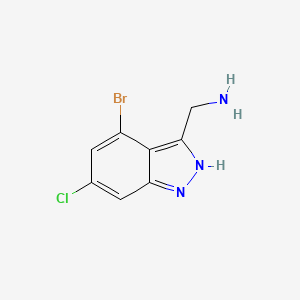 molecular formula C8H7BrClN3 B15065492 (4-Bromo-6-chloro-1H-indazol-3-yl)methanamine 