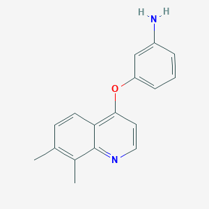 molecular formula C17H16N2O B15065527 3-((7,8-Dimethylquinolin-4-yl)oxy)aniline 