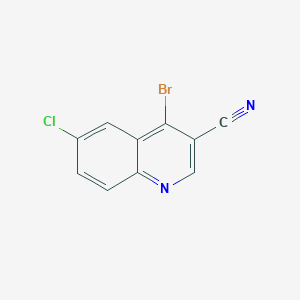 molecular formula C10H4BrClN2 B15065598 4-Bromo-6-chloroquinoline-3-carbonitrile 