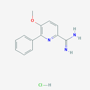 molecular formula C13H14ClN3O B15065608 5-Methoxy-6-phenylpicolinimidamide hydrochloride CAS No. 1179361-85-3