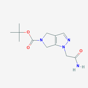 molecular formula C12H18N4O3 B15065609 tert-Butyl 1-(2-amino-2-oxoethyl)-4,6-dihydropyrrolo[3,4-c]pyrazole-5(1H)-carboxylate 