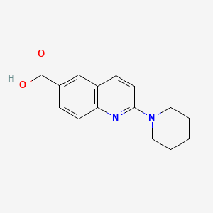 molecular formula C15H16N2O2 B15065644 2-(Piperidin-1-yl)quinoline-6-carboxylic acid 