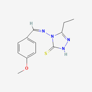 molecular formula C12H14N4OS B15065782 5-Ethyl-4-[(4-methoxybenzylidene)amino]-4h-1,2,4-triazole-3-thiol 