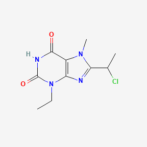 molecular formula C10H13ClN4O2 B15065807 8-(1-Chloroethyl)-3-ethyl-7-methyl-1H-purine-2,6(3H,7H)-dione 