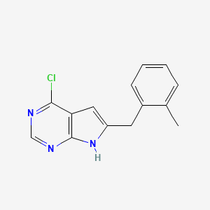 molecular formula C14H12ClN3 B15065889 4-Chloro-6-(2-methylbenzyl)-7H-pyrrolo[2,3-d]pyrimidine 