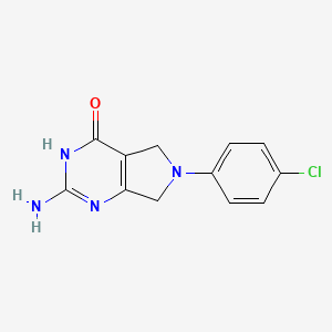 molecular formula C12H11ClN4O B15065943 2-amino-6-(4-chlorophenyl)-5,7-dihydro-1H-pyrrolo[3,4-d]pyrimidin-4-one CAS No. 24051-09-0