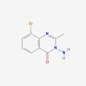 molecular formula C9H8BrN3O B15066036 3-Amino-8-bromo-2-methylquinazolin-4(3H)-one CAS No. 89258-52-6