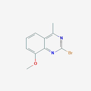 molecular formula C10H9BrN2O B15066054 2-Bromo-8-methoxy-4-methylquinazoline 