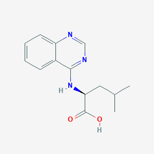 molecular formula C14H17N3O2 B15066090 L-Leucine, N-4-quinazolinyl- CAS No. 55040-14-7