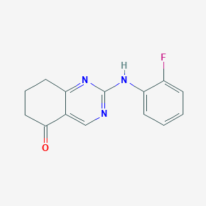 molecular formula C14H12FN3O B15066147 2-((2-Fluorophenyl)amino)-7,8-dihydroquinazolin-5(6H)-one 