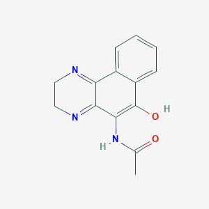 molecular formula C14H13N3O2 B15066151 N-(6-Oxo-2,3,4,6-tetrahydrobenzo[f]quinoxalin-5-yl)acetamide CAS No. 90331-40-1