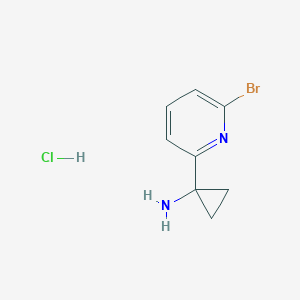 molecular formula C8H10BrClN2 B15066159 1-(6-Bromopyridin-2-yl)cyclopropanamine hydrochloride 