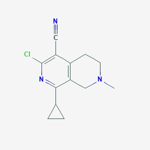 molecular formula C13H14ClN3 B15066221 3-Chloro-1-cyclopropyl-7-methyl-5,6,7,8-tetrahydro-2,7-naphthyridine-4-carbonitrile 