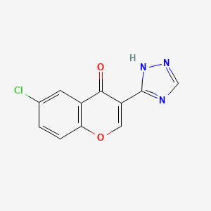 molecular formula C11H6ClN3O2 B15066311 6-Chloro-3-(1H-1,2,4-triazol-3-yl)-4H-chromen-4-one CAS No. 60723-56-0