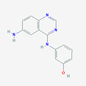 molecular formula C14H12N4O B15066353 3-((6-Aminoquinazolin-4-YL)amino)phenol 