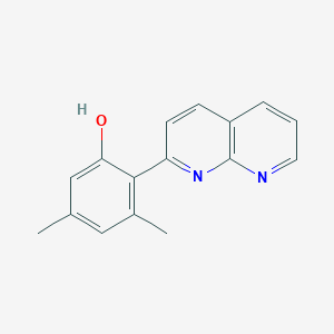 molecular formula C16H14N2O B15066359 3,5-Dimethyl-2-(1,8-naphthyridin-2-YL)phenol 