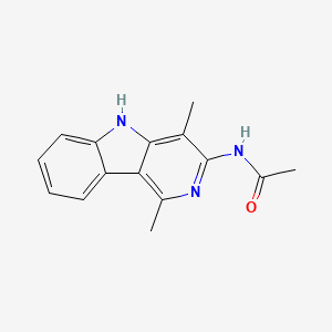 molecular formula C15H15N3O B15066432 Acetamide, N-(1,4-dimethyl-5H-pyrido(4,3-b)indol-3-yl)- CAS No. 83584-84-3