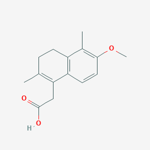 molecular formula C15H18O3 B15066463 2-(6-Methoxy-2,5-dimethyl-3,4-dihydronaphthalen-1-yl)acetic acid 