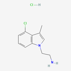 molecular formula C11H14Cl2N2 B15066538 2-(4-Chloro-3-methyl-1H-indol-1-yl)ethanamine hydrochloride 