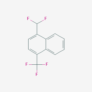 molecular formula C12H7F5 B15066563 1-(Difluoromethyl)-4-(trifluoromethyl)naphthalene 