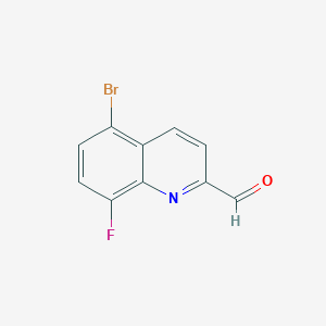 molecular formula C10H5BrFNO B15066569 5-Bromo-8-fluoroquinoline-2-carbaldehyde 