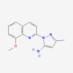 molecular formula C14H14N4O B15066572 1-(8-Methoxyquinolin-2-yl)-3-methyl-1H-pyrazol-5-amine 