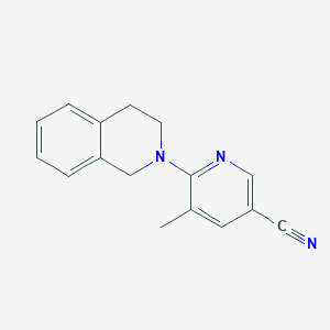 molecular formula C16H15N3 B15066603 6-(3,4-Dihydroisoquinolin-2(1H)-yl)-5-methylnicotinonitrile 