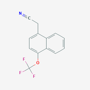 molecular formula C13H8F3NO B15066617 1-(Trifluoromethoxy)naphthalene-4-acetonitrile 