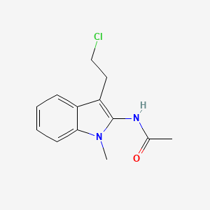 molecular formula C13H15ClN2O B15066641 N-(3-(2-Chloroethyl)-1-methyl-1H-indol-2-yl)acetamide CAS No. 89671-68-1