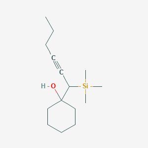 1-[1-(Trimethylsilyl)hex-2-yn-1-yl]cyclohexan-1-ol