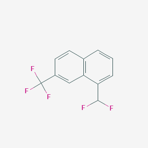 molecular formula C12H7F5 B15066723 1-(Difluoromethyl)-7-(trifluoromethyl)naphthalene 