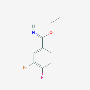 molecular formula C9H9BrFNO B15066727 Benzenecarboximidic acid, 3-bromo-4-fluoro-, ethyl ester 