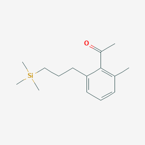 molecular formula C15H24OSi B15066738 1-{2-Methyl-6-[3-(trimethylsilyl)propyl]phenyl}ethan-1-one CAS No. 154735-89-4