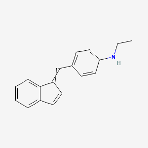 molecular formula C18H17N B15066756 4-((1H-Inden-1-ylidene)methyl)-N-ethylaniline 