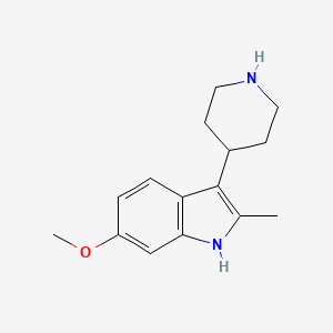 molecular formula C15H20N2O B15066787 6-Methoxy-2-methyl-3-(piperidin-4-yl)-1H-indole CAS No. 52157-86-5